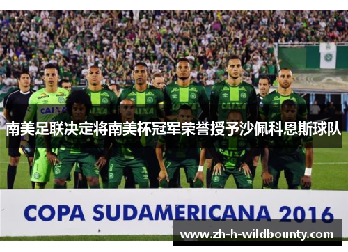 南美足联决定将南美杯冠军荣誉授予沙佩科恩斯球队